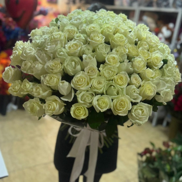 Букет 201 белая роза   в Партените