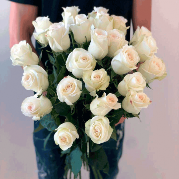 21 белая роза, лента в Партените